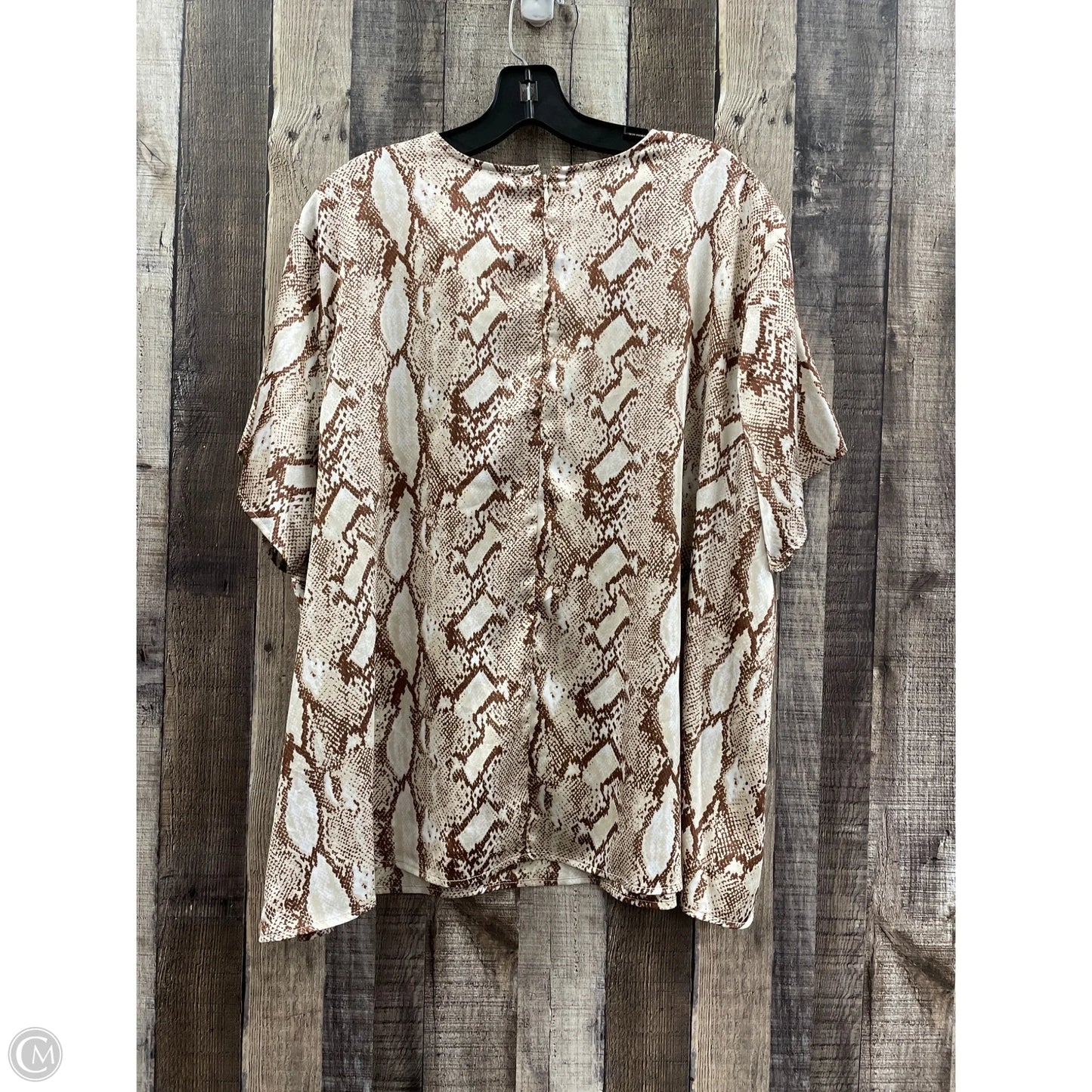 Top Short Sleeve By Worthington In Snakeskin Print, Size: 2x