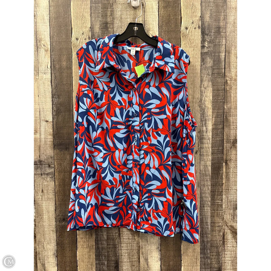 Top Sleeveless By Bar Iii In Blue, Size: 2x