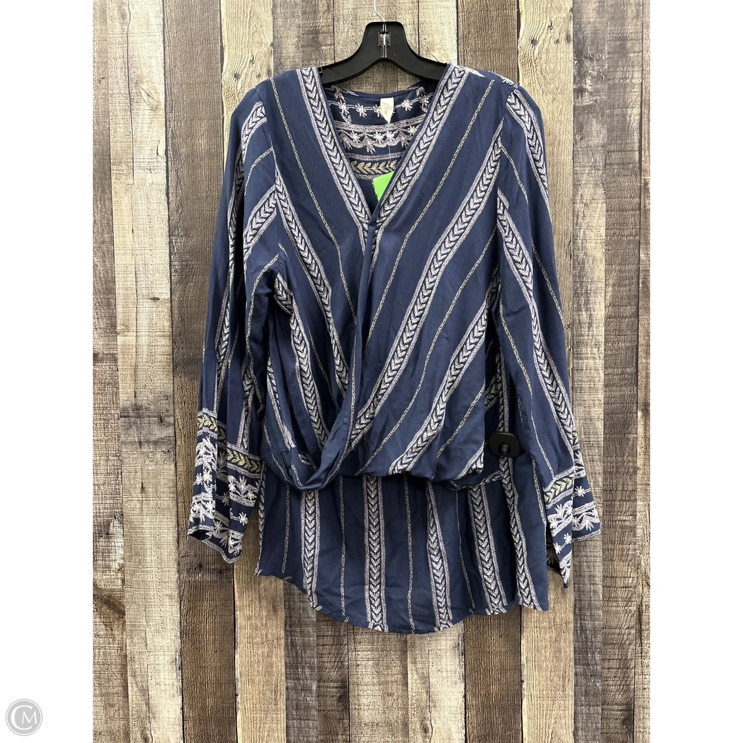Top Long Sleeve By Elan In Blue, Size: S