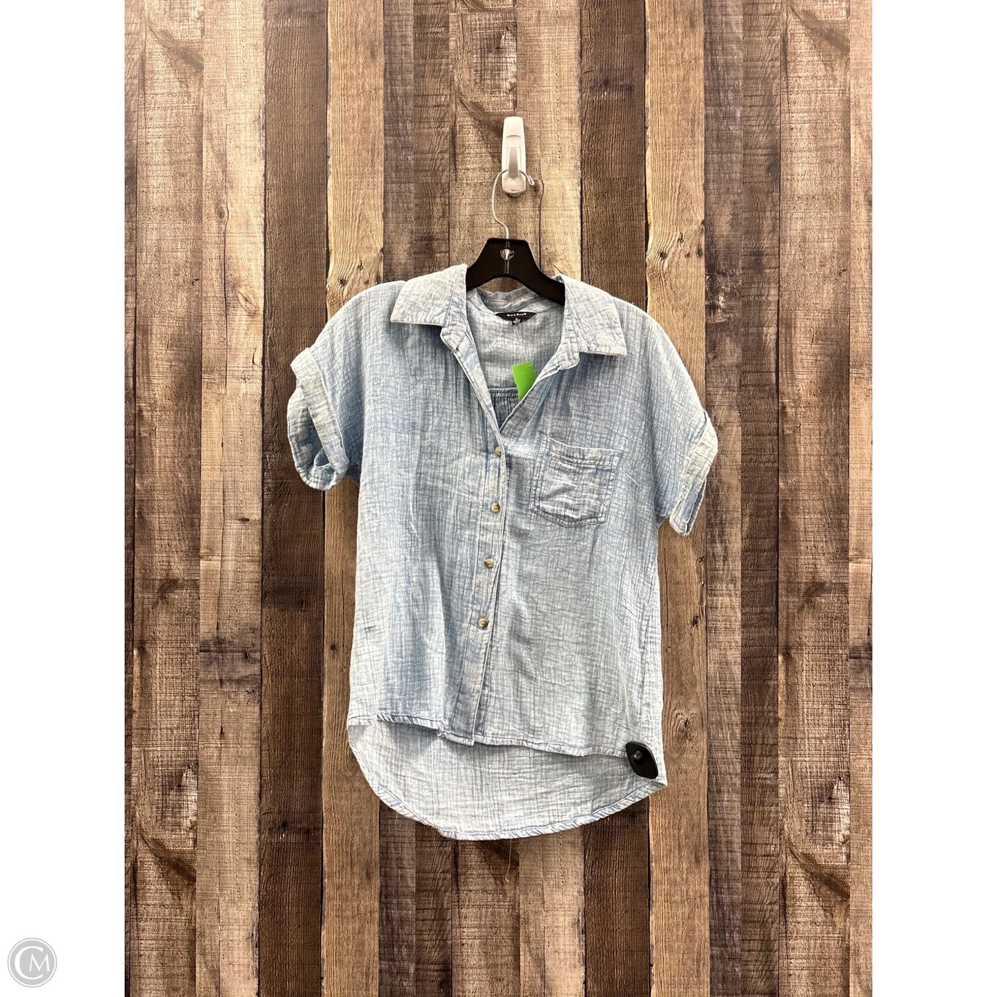 Top Short Sleeve By Sim & Sam In Blue, Size: M