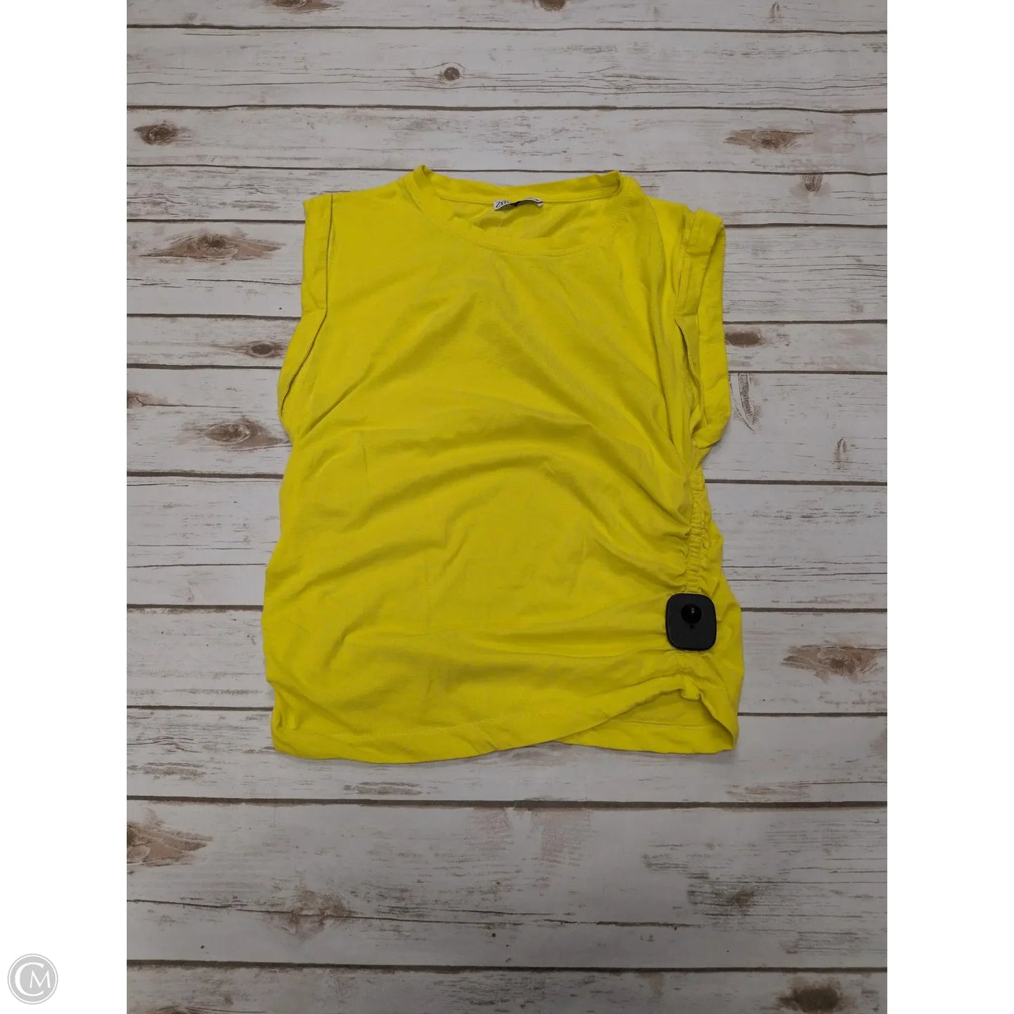 Top Short Sleeve By Zara In Yellow, Size: L