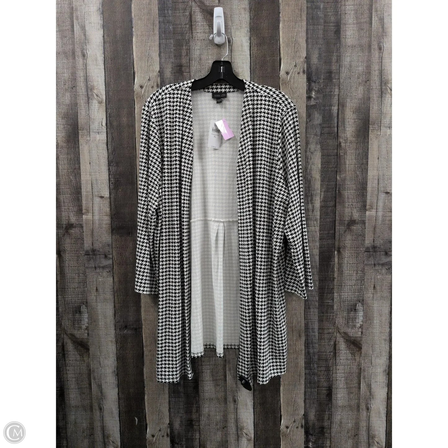 Cardigan By J Mclaughlin In Checkered Pattern, Size: Xl