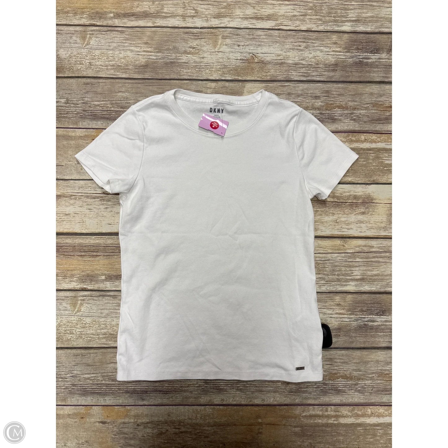 Top Short Sleeve By Dkny In White, Size: M