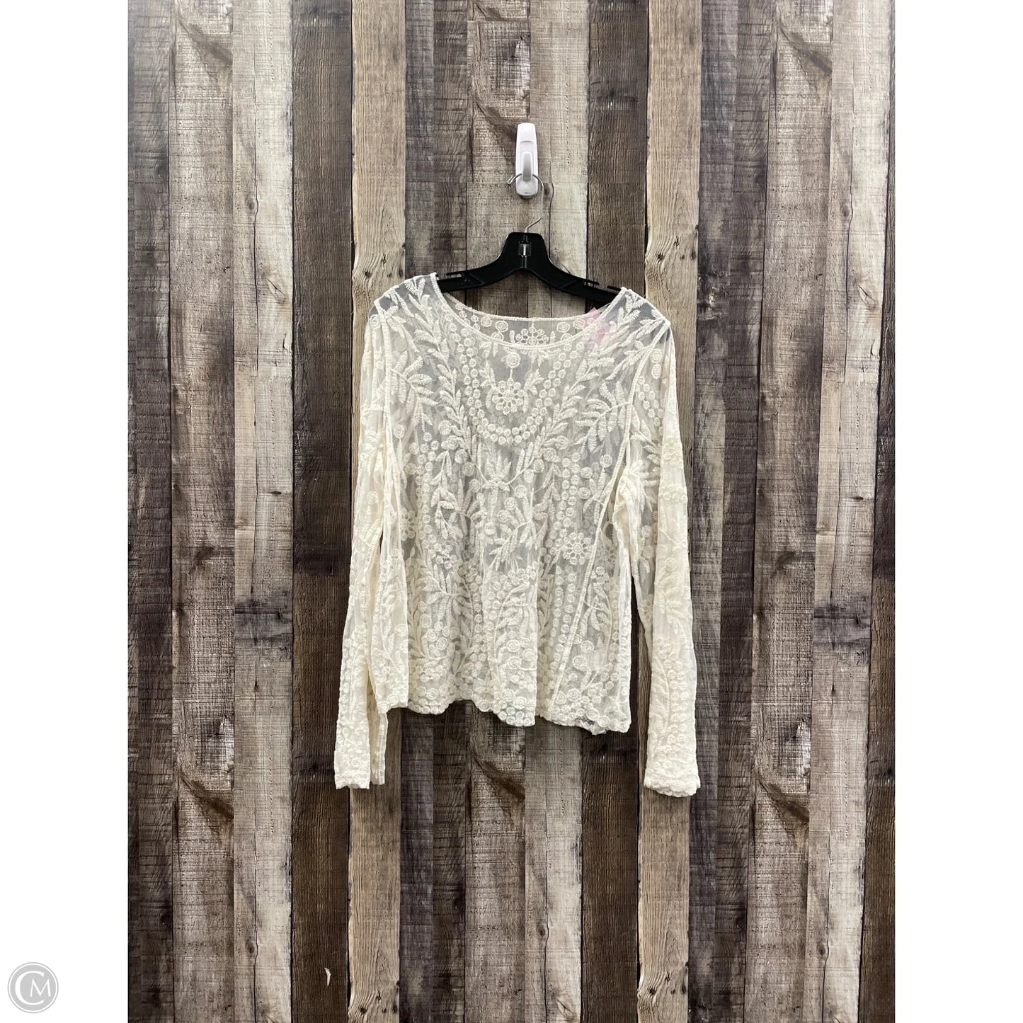 Top Long Sleeve Basic By Cmf In Cream, Size: S