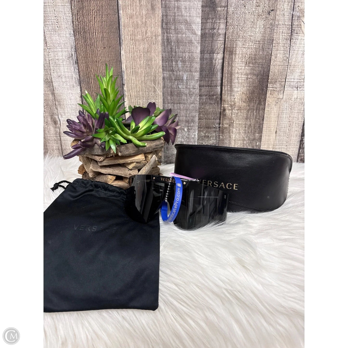 Sunglasses Luxury Designer By Versace, Size: