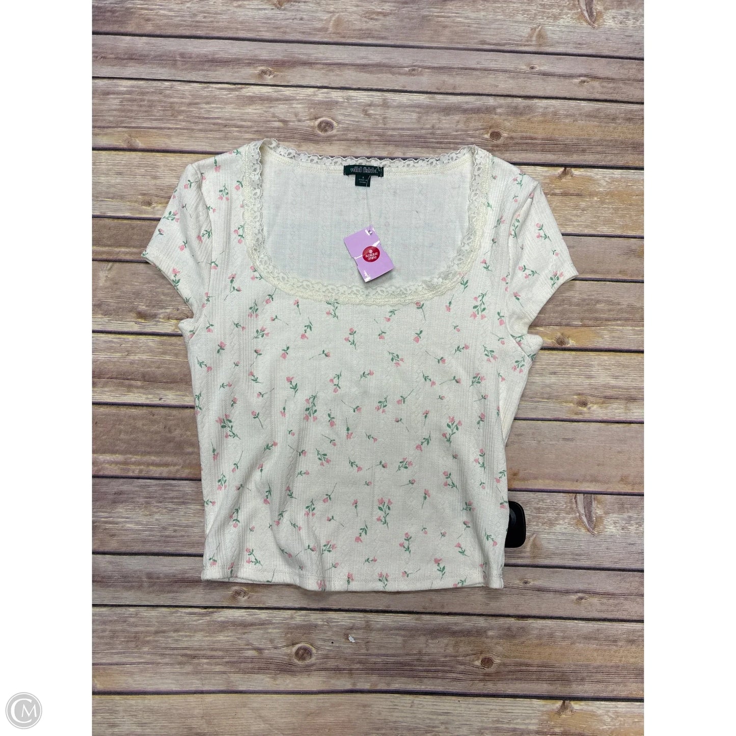 Top Short Sleeve By Wild Fable In Cream, Size: S