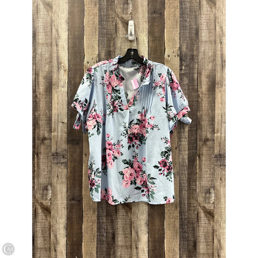 Top Short Sleeve By Shein In Blue, Size: 2x