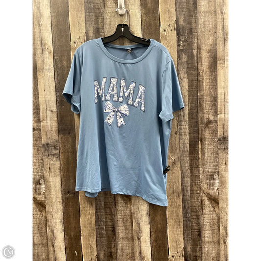 Top Short Sleeve Basic By Shein In Blue, Size: 2x