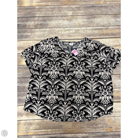 Top Short Sleeve By Croft And Barrow In Black, Size: 2x