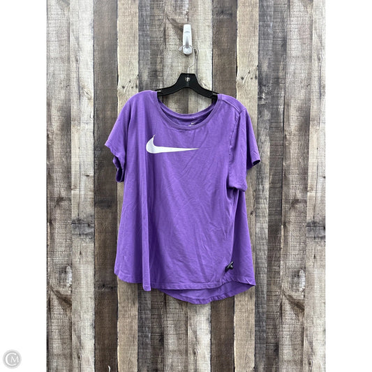 Athletic Top Short Sleeve By Nike In Purple, Size: 1x