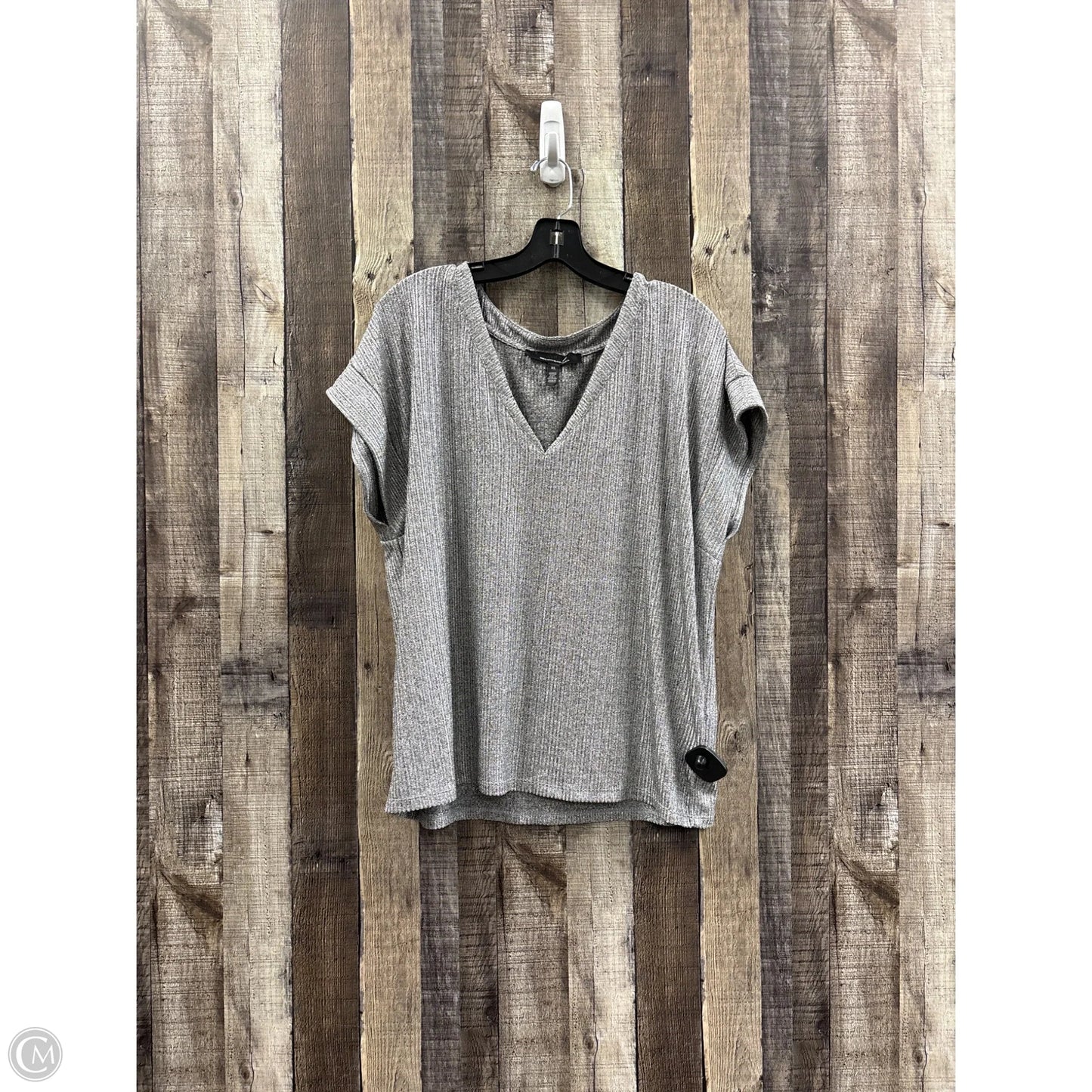 Top Short Sleeve By White House Black Market In Silver, Size: Xl