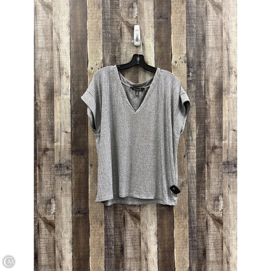 Top Short Sleeve By White House Black Market In Silver, Size: Xl