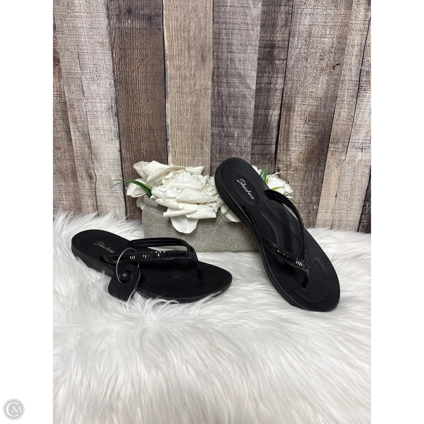 Sandals Flip Flops By Skechers In Black, Size: 7