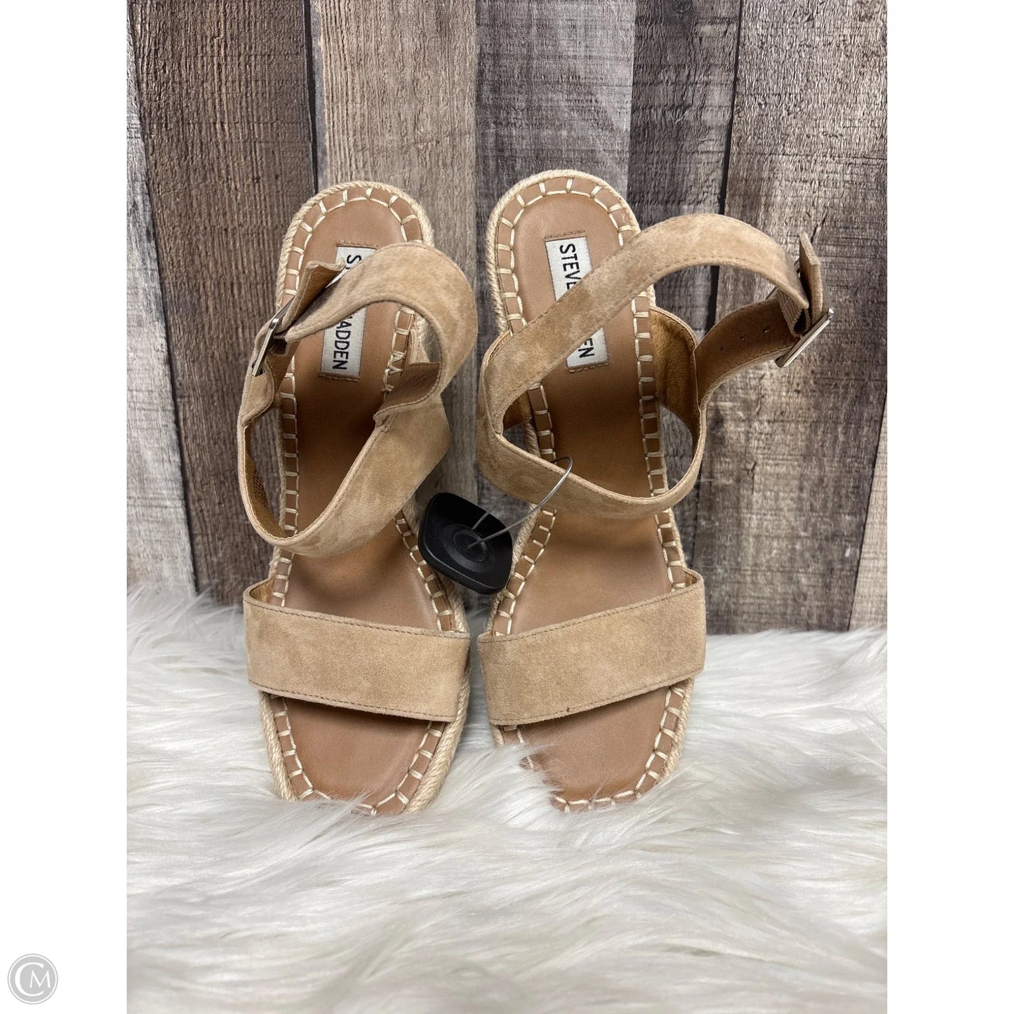 Sandals Heels Wedge By Steve Madden In Brown, Size: 8.5