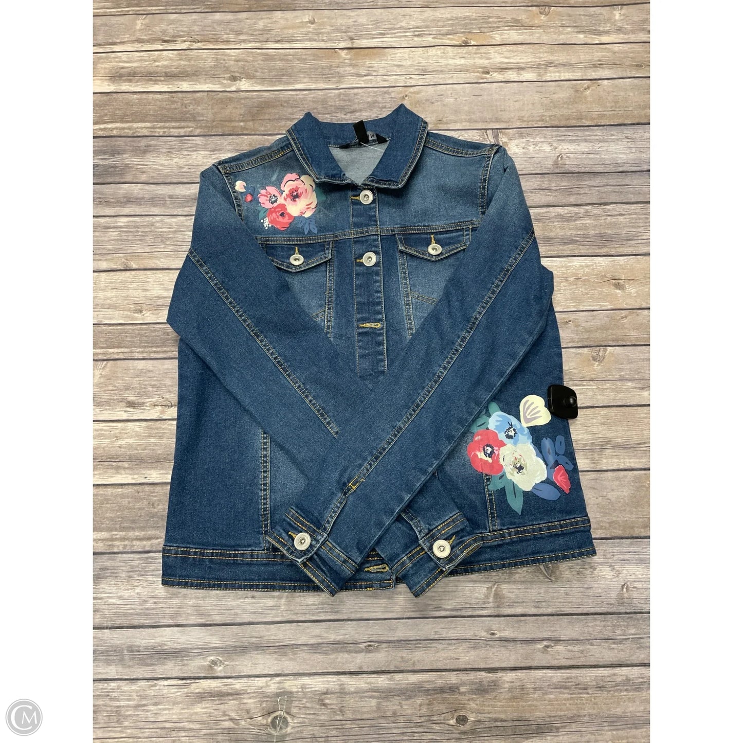 Jacket Denim By Baccini In Blue, Size: S