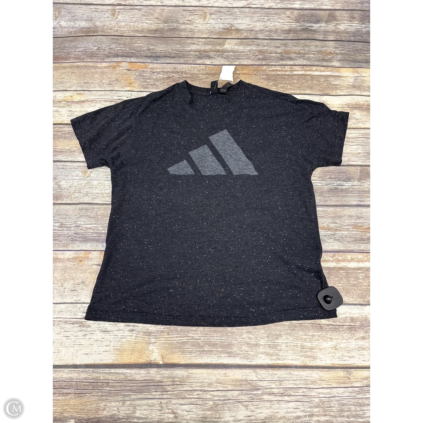 Athletic Top Short Sleeve By Adidas In Grey, Size: M