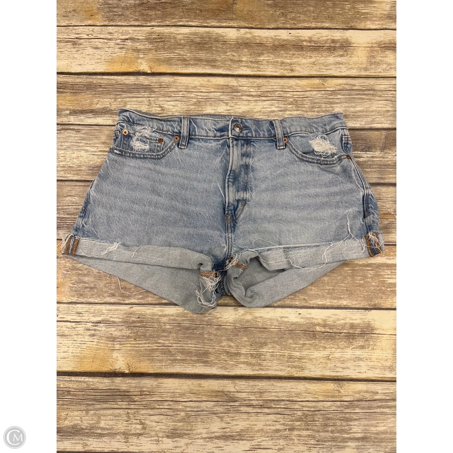 Shorts By American Eagle In Blue Denim, Size: 8