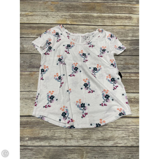 Top Short Sleeve Basic By Loft In Floral Print, Size: S