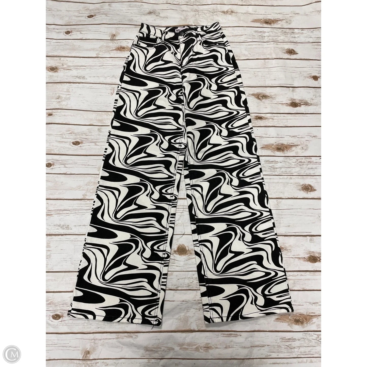 Pants Wide Leg By So In Zebra Print, Size: 2