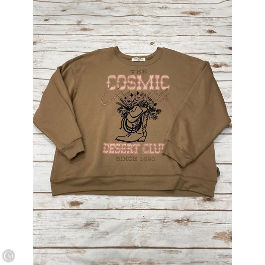 Sweatshirt Crewneck By Wound Up In Brown, Size: Xxl