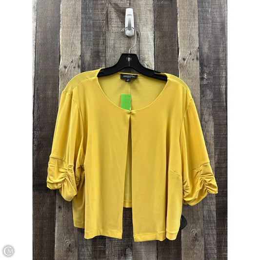 Cardigan By Perceptions In Yellow, Size: 1x