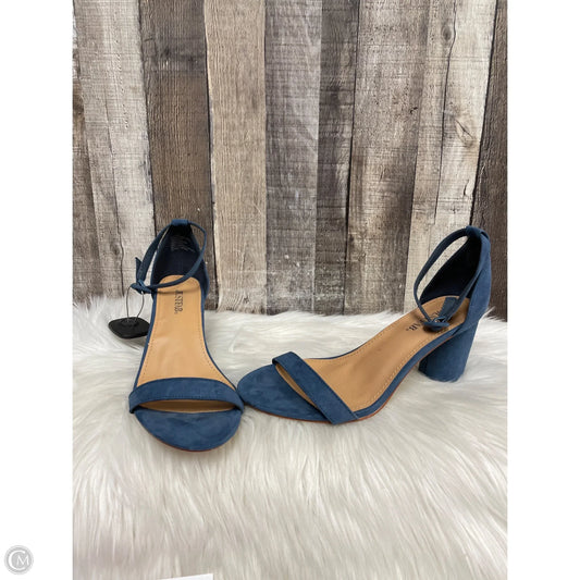 Sandals Heels Block By Justfab In Blue, Size: 9