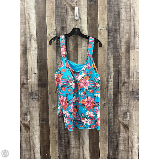 Swimsuit Top By Lands End In Blue, Size: 2x