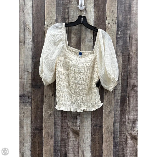 Top Short Sleeve By Old Navy In Cream, Size: M