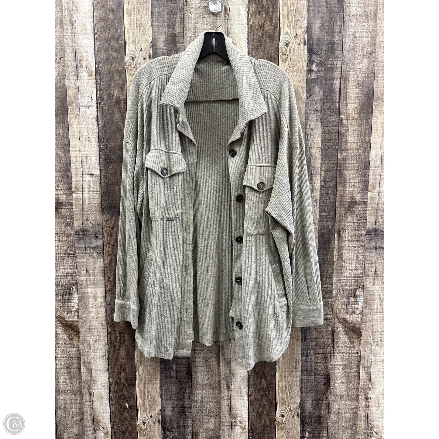 Cardigan By Zenana In Grey, Size: 1x