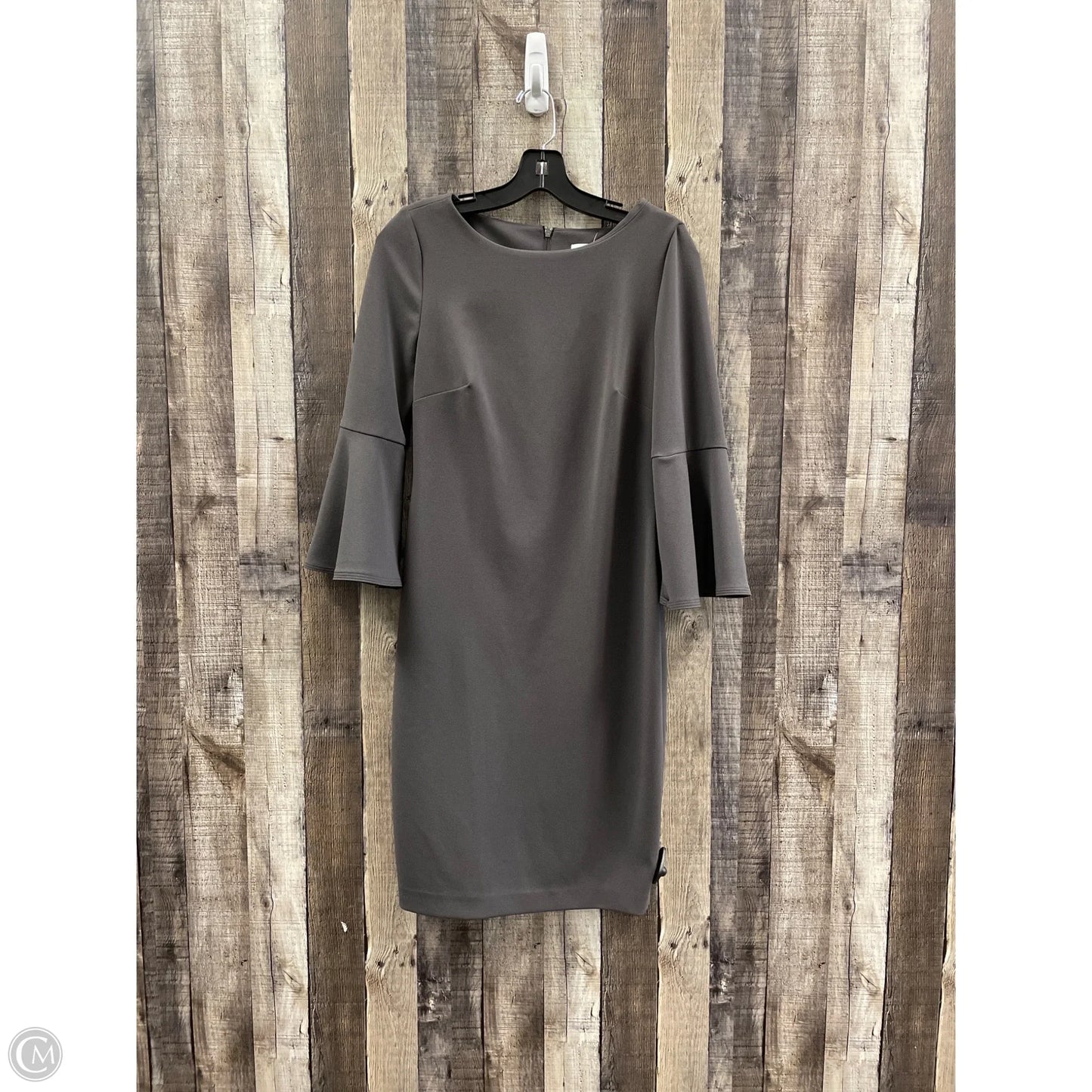 Dress Casual Midi By Calvin Klein In Grey, Size: 8