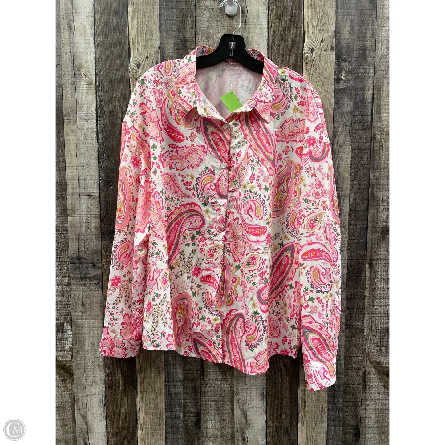 Top Long Sleeve By Cmf In Pink, Size: 2x