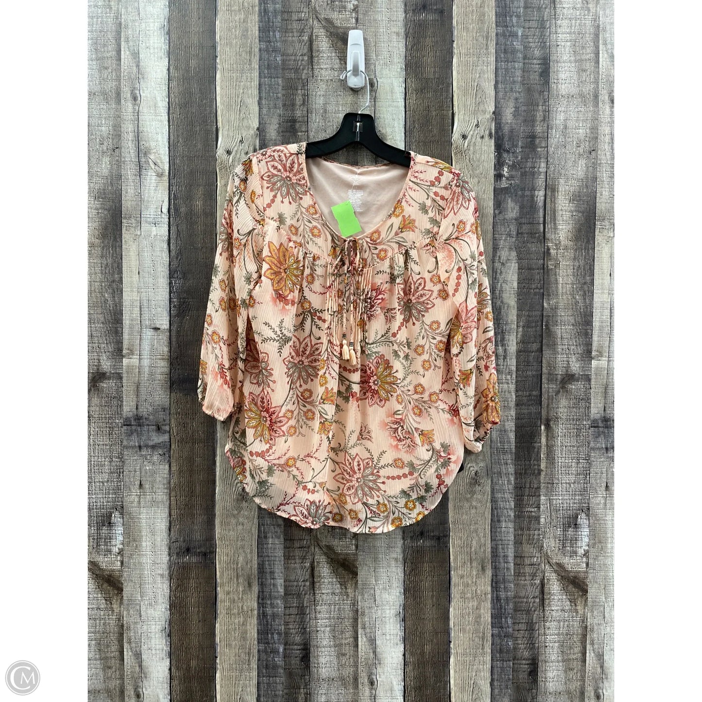 Top 3/4 Sleeve By St Johns Bay In Orange, Size: S