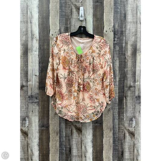 Top 3/4 Sleeve By St Johns Bay In Orange, Size: S