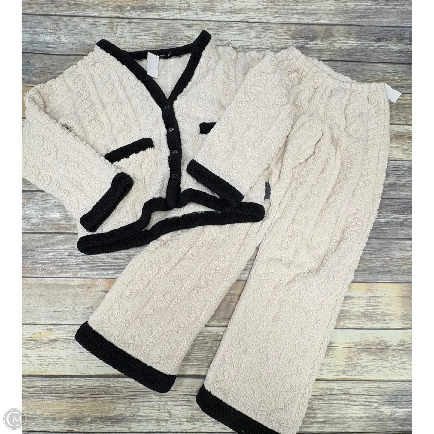 Pajamas 2pc By Tart In Black & Cream, Size: M