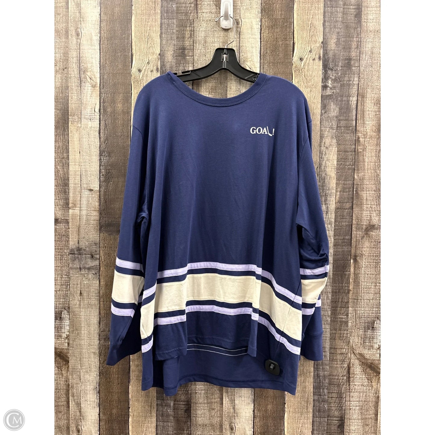 Top Long Sleeve By Pink In Navy, Size: Xxl