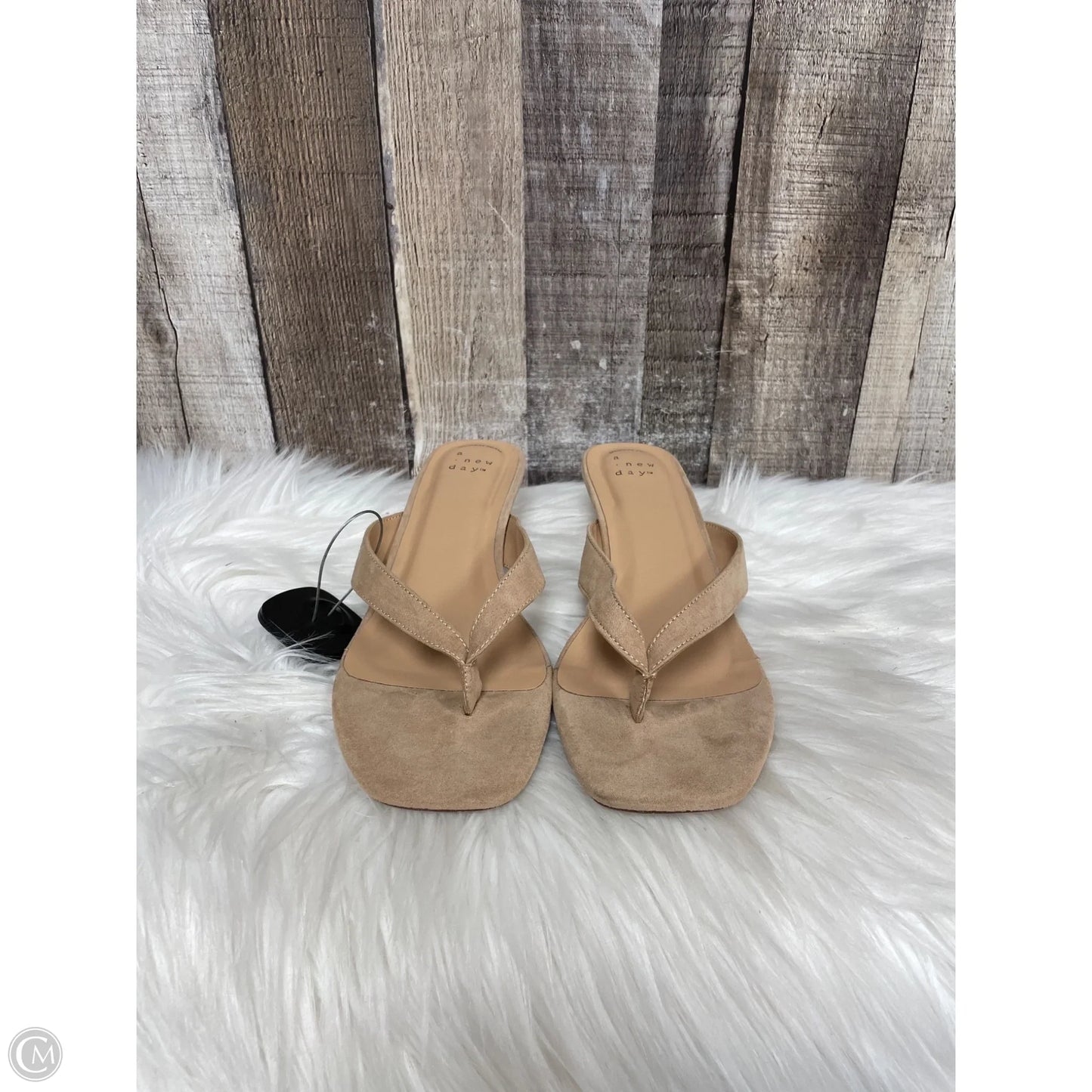 Sandals Heels Kitten By A New Day In Tan, Size: 7