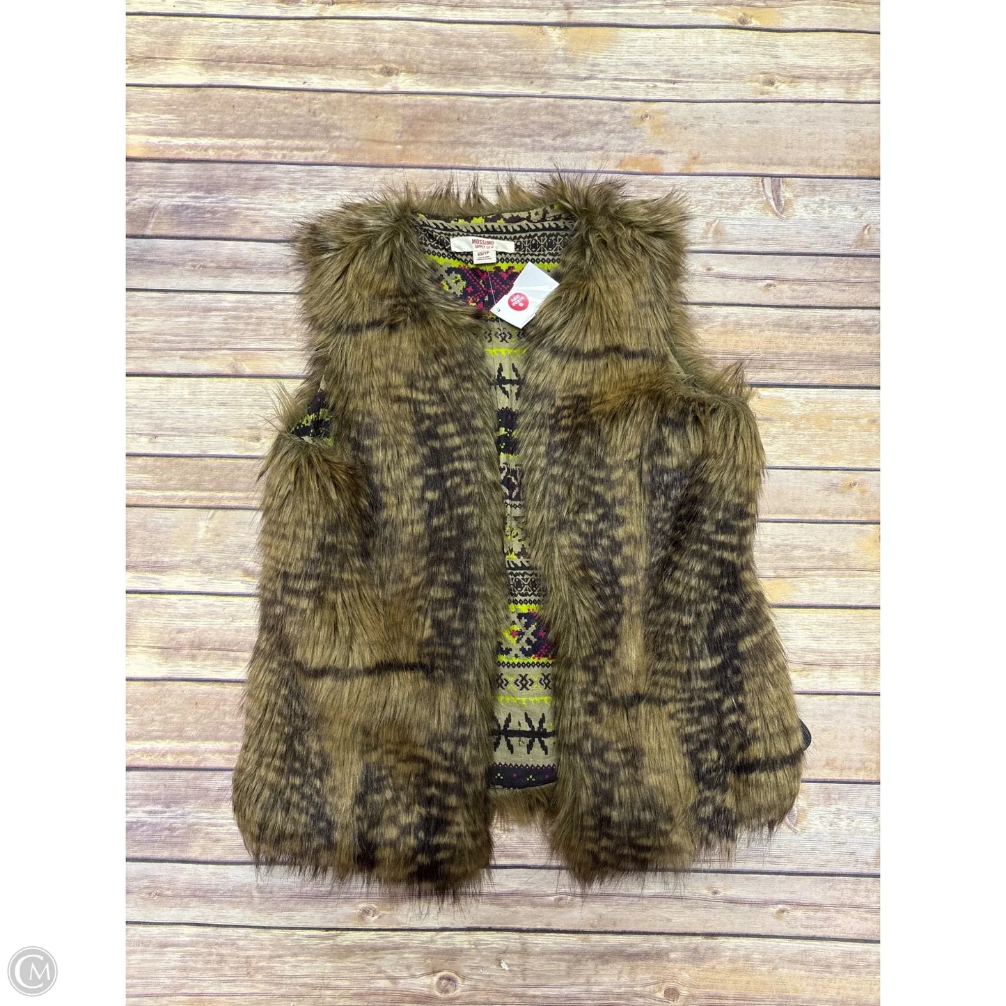 Vest Faux Fur & Sherpa By Mossimo In Brown, Size: Xs