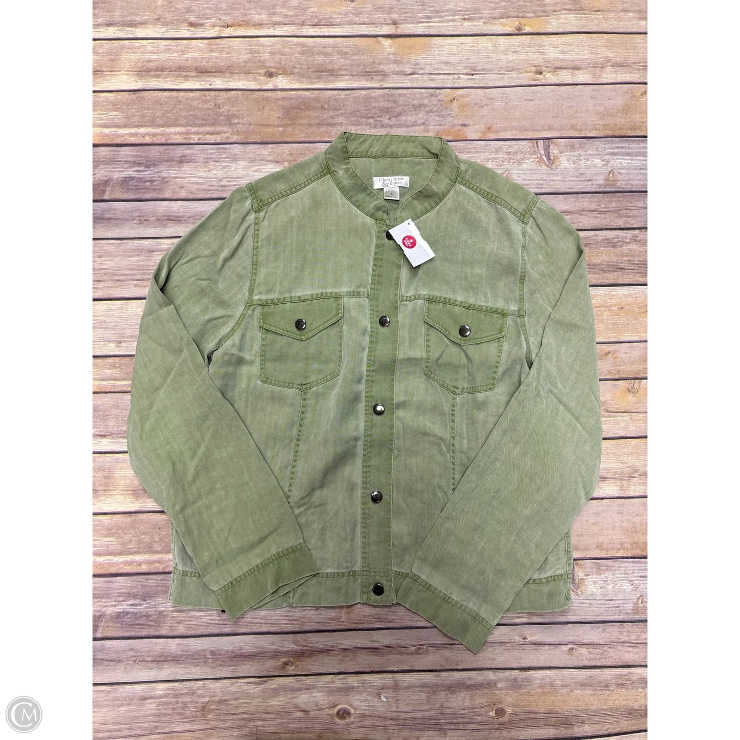 Jacket Shirt By Christopher And Banks In Green, Size: S