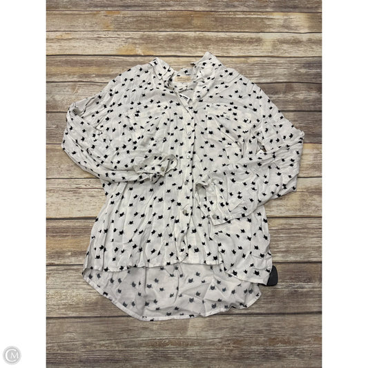Top Long Sleeve By Just Living In White, Size: L