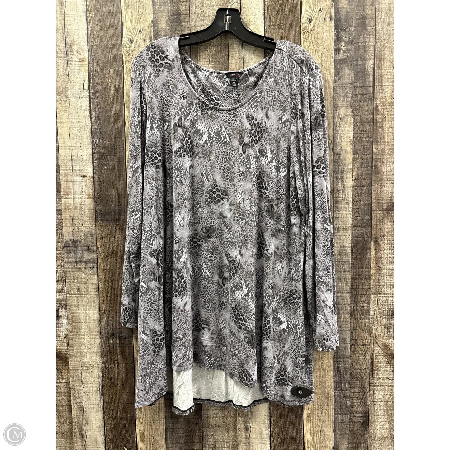 Tunic Long Sleeve By Intro In Snakeskin Print, Size: 3x