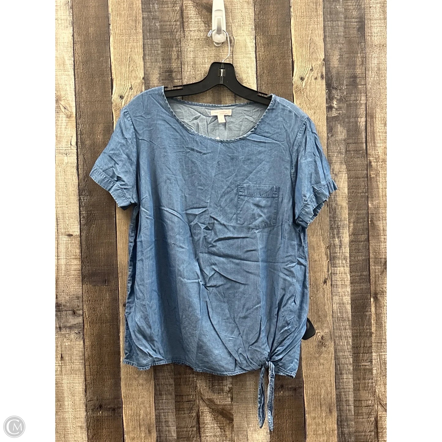 Top Short Sleeve By Lc Lauren Conrad In Blue, Size: L