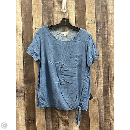 Top Short Sleeve By Lc Lauren Conrad In Blue, Size: L