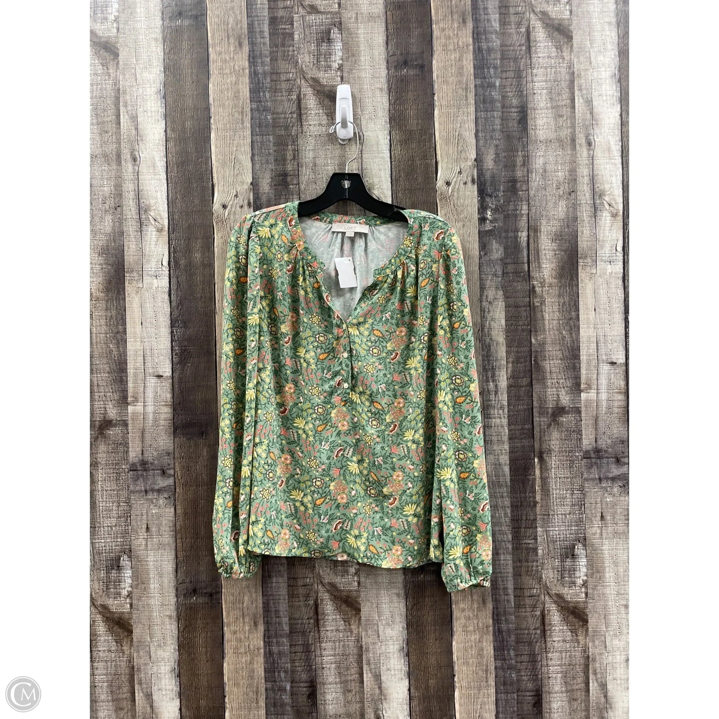 Top Long Sleeve By Loft In Floral Print, Size: M