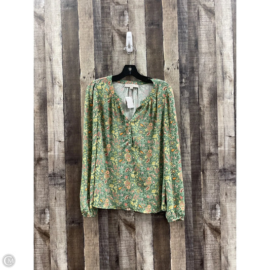 Top Long Sleeve By Loft In Floral Print, Size: M