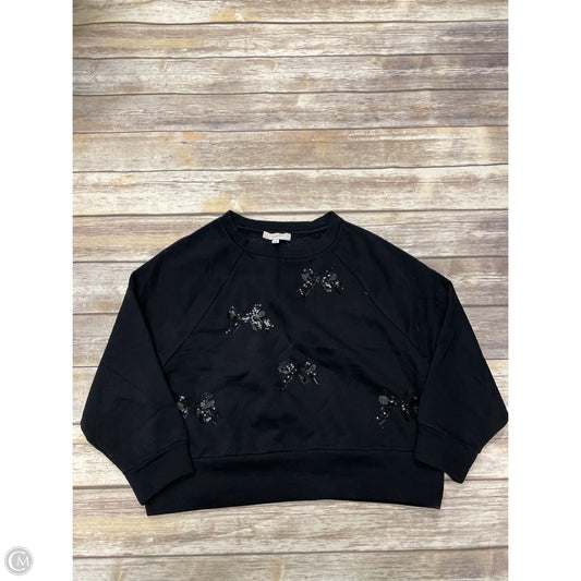 Sweatshirt Crewneck By Loft In Black, Size: M