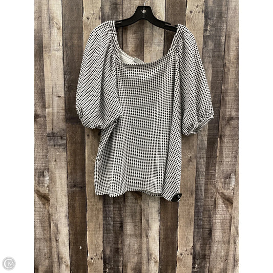 Top Short Sleeve By Ava & Viv In Black & White, Size: 3x