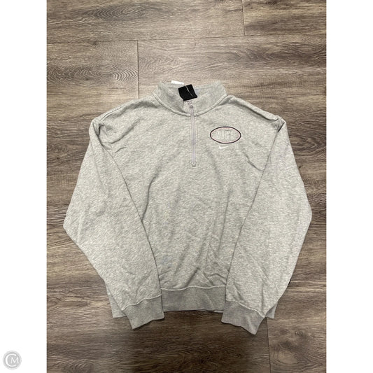 Athletic Sweatshirt Collar By Nike In Grey, Size: S