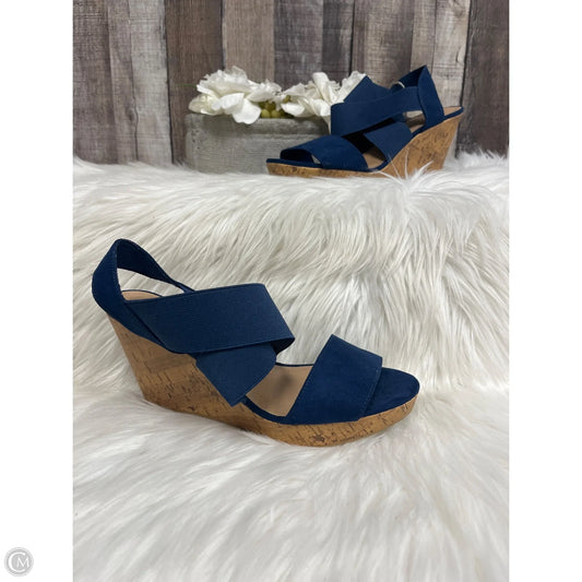 Sandals Heels Wedge By American Eagle In Blue, Size: 8