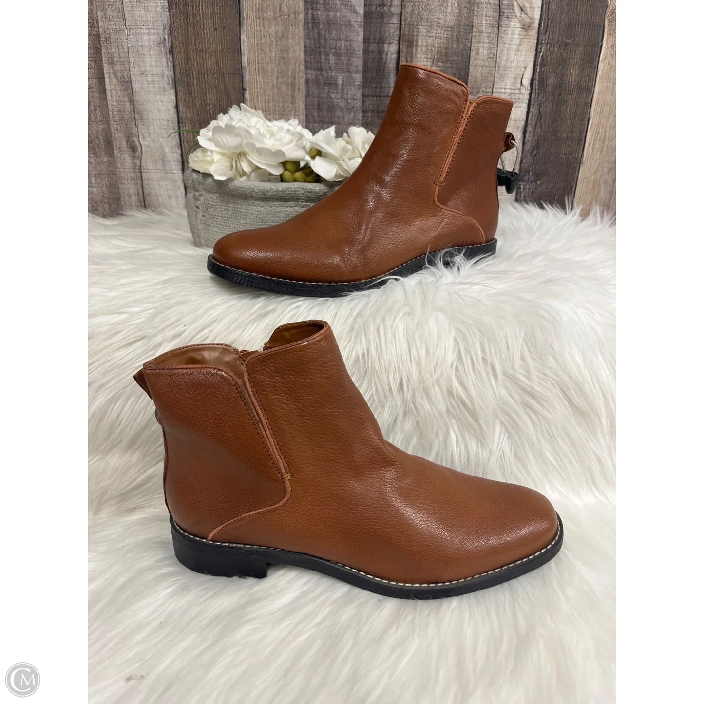 Boots Ankle Flats By Franco Sarto In Brown, Size: 11