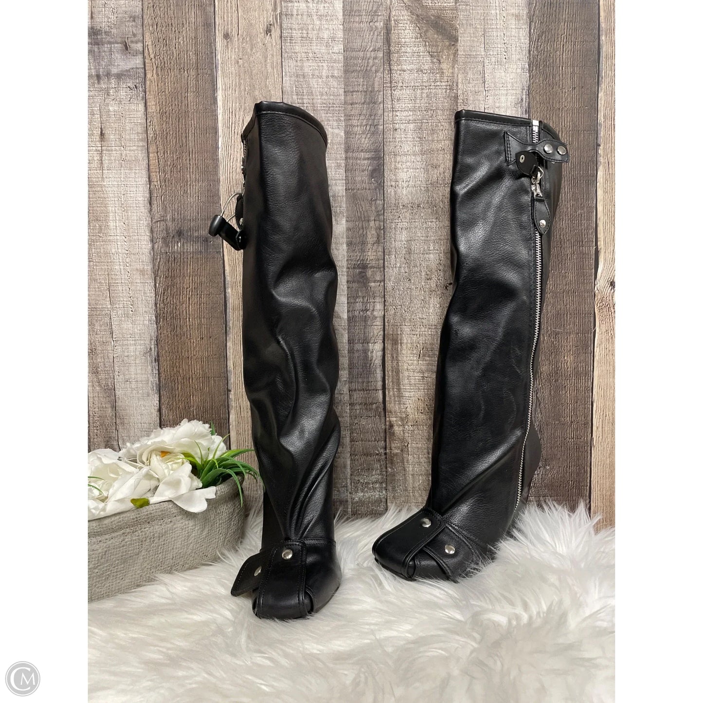 Boots Knee Heels By Fashion Nova In Black, Size: 5.5